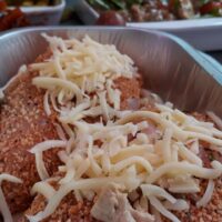 Cajun Chicken with Pepper Sauce,mozzarella & cheddar cheese