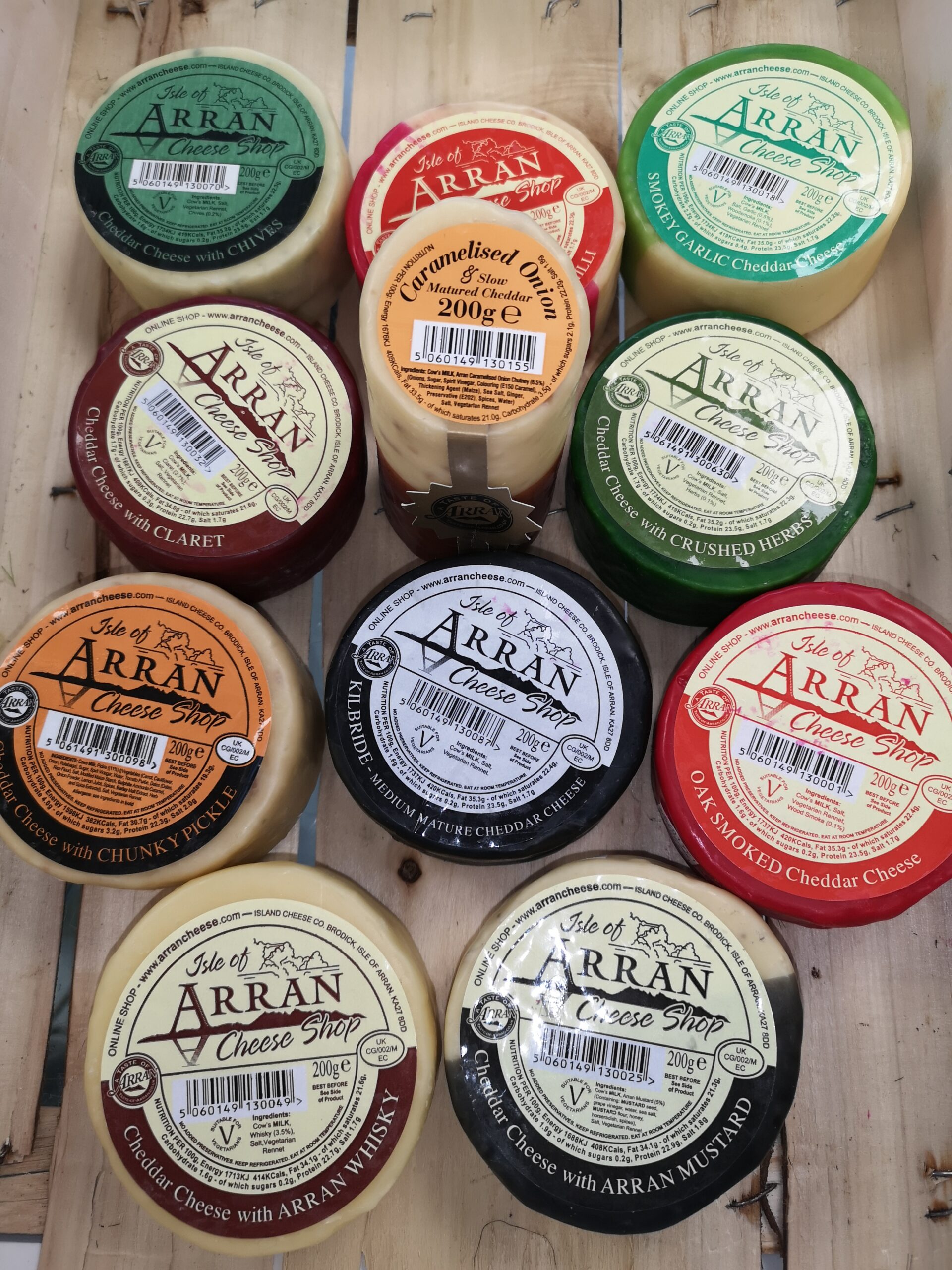 Various Isle of Arran Cheeses